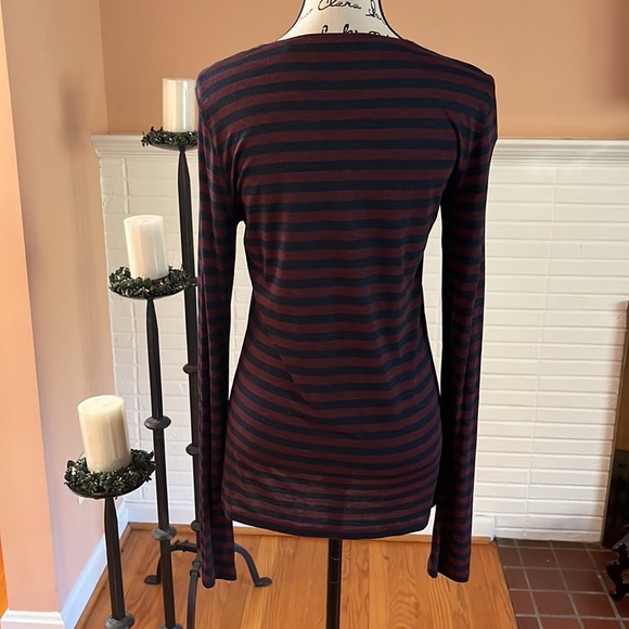 🌺Final Price🌺Vince Striped L/S Crew Neck Tee Shirt - Picture 4 of 7